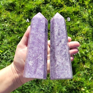 Lepidolite Crystal Towers, 6.6" to Choose From, Purple Mica Crystal Tower, with FREE SHIPPING