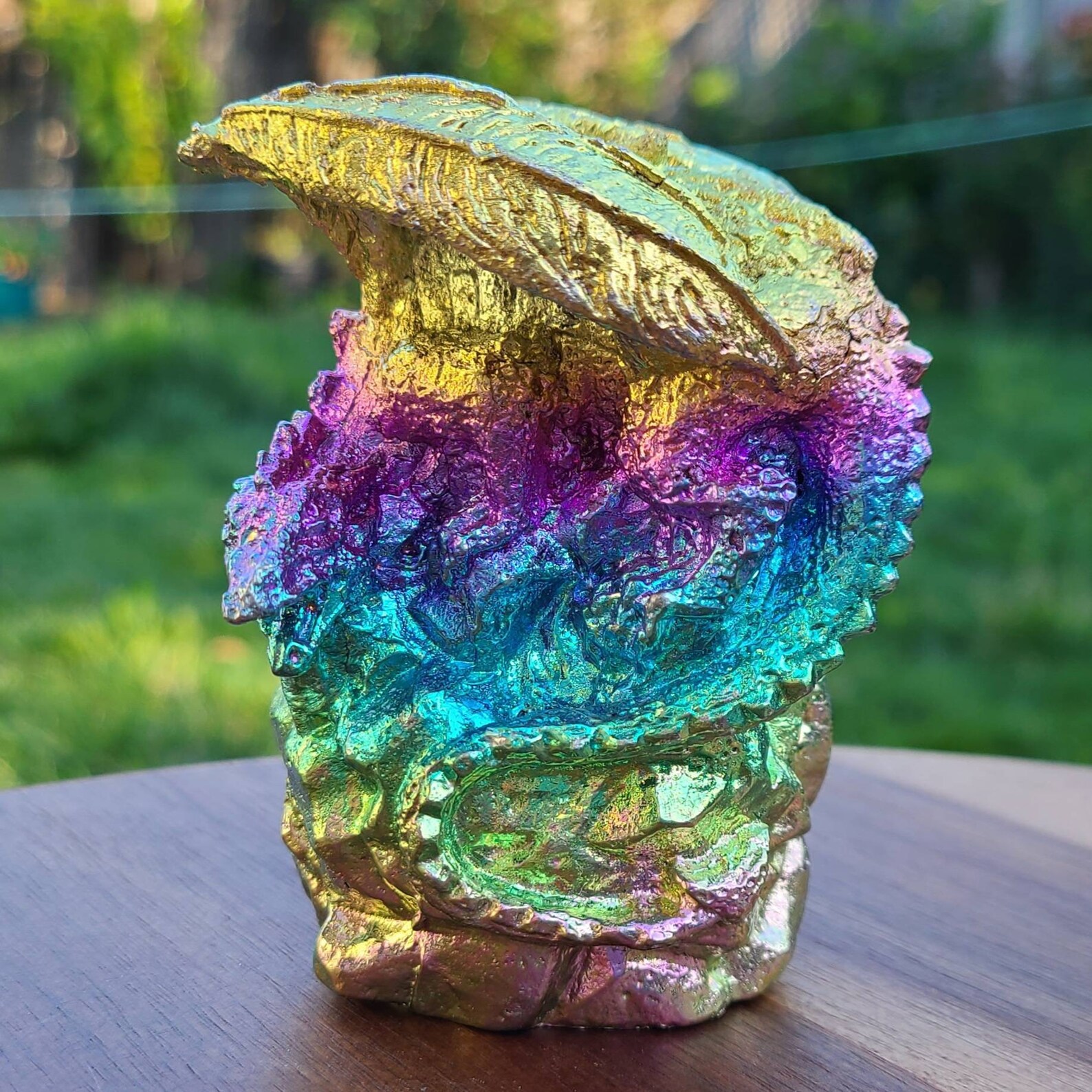 Rainbow Bismuth Crystal Dragon Sculpture SHIPS FREE Made by Etsy
