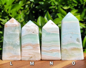 Blue Aragonite and Caribbean Calcite Hybrid Crystal Towers to Choose From, with FREE SHIPPING