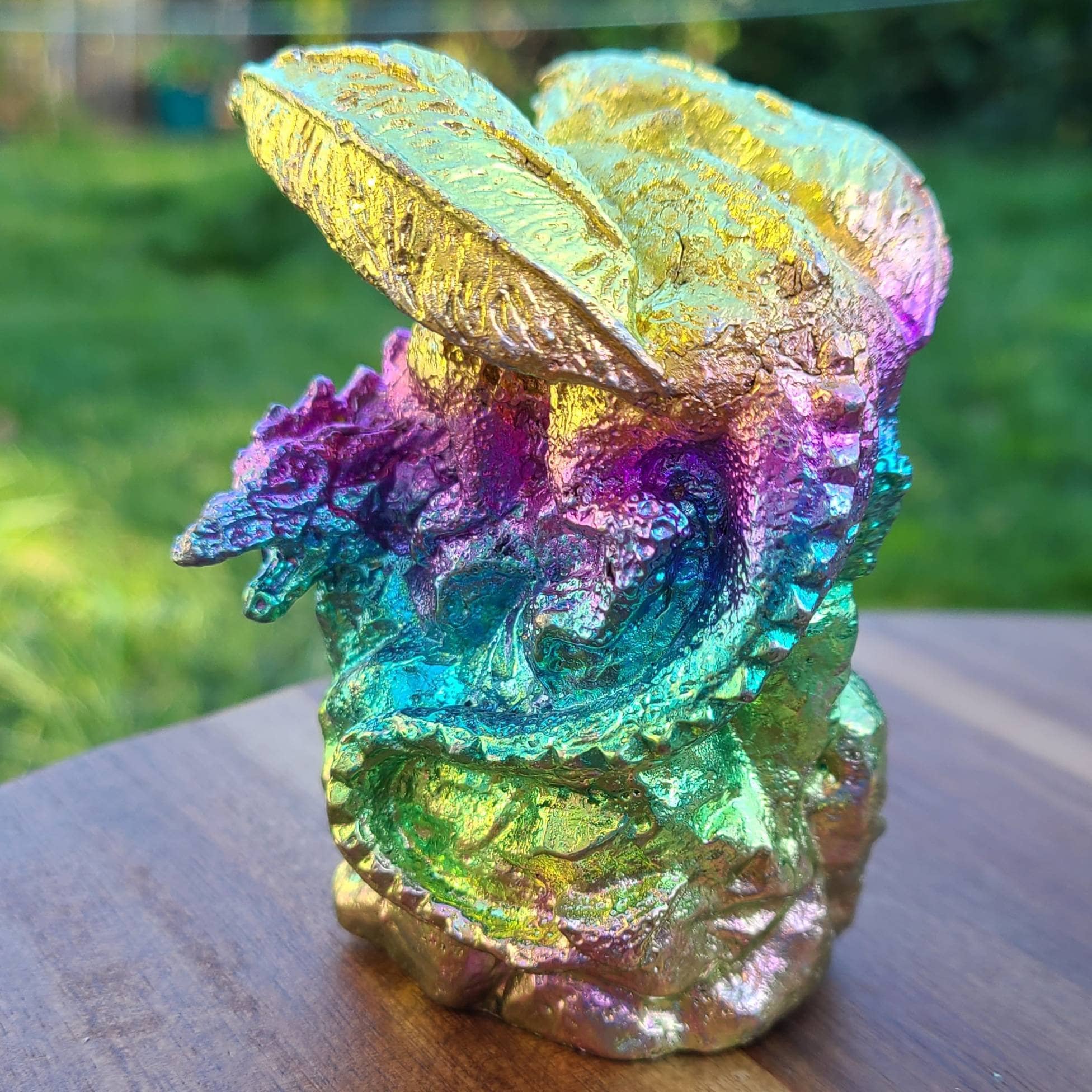 Rainbow Bismuth Crystal Dragon Sculpture SHIPS FREE Made by Etsy