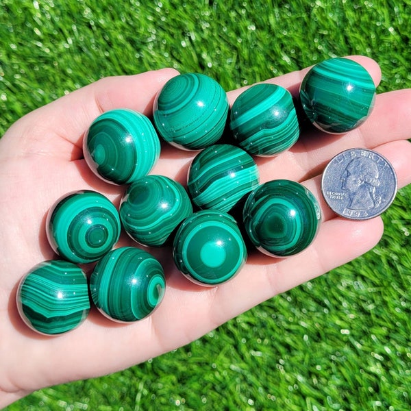 Malachite Crystal Spheres to Choose From 25mm to 26mm, With FREE SHIPPING