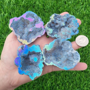 Blue Aura Quartz Geodes to Choose From, Druzy Crystal Geode