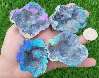 Blue Aura Quartz Geodes to Choose From, Druzy Crystal Geode