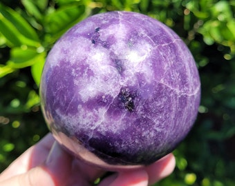 Lepidolite Purple Mica Sphere, 3.2" 81mm, 779g, Purple Mica Crystal Ball, with FREE SHIPPING