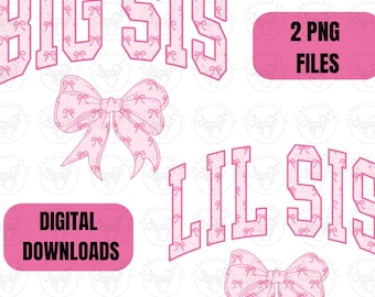 Descarga digital de coqueta rosa de hermana mayor y hermana menor, paquete de hermana PNG, coqueta PNG, coqueta rosa PNG, revelación de bebé PNG, baby shower PNG