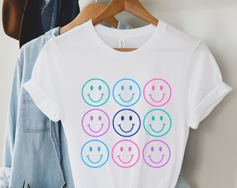 Happy Shirt, Shirt for Women, Cute Happy Shirt, Boho Shirt, Summer Shirt Women, Be Happy T-shirt, Teacher Shirt Women, Teacher Gifts Shirt