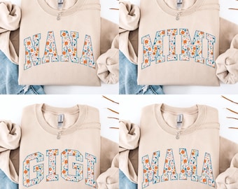 Paquete de Mamá Nana (descarga digital), Mamá Floral (PNG), Gigi Nana (Mamá Mimi) Sublimación, Paquete de Nana (PNG), Diseño Floral Universitario (PNG)
