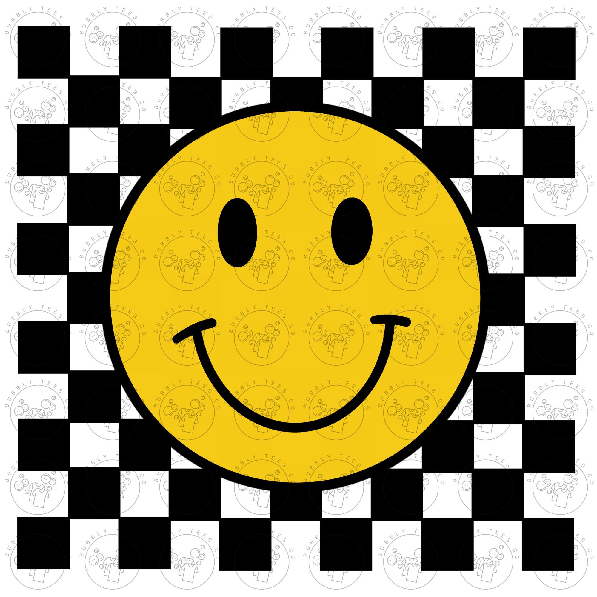 Checkered Smile Face Png, Happy Face Checkered Shirt Png, Yellow Smile ...
