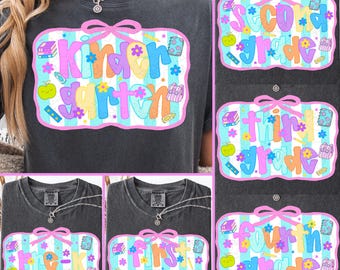 School Bundle Digital Download, Preppy School Png for Teacher First Day of School Png, Back to School Kindergarten/1st/2nd/3rd/4th Grade Png