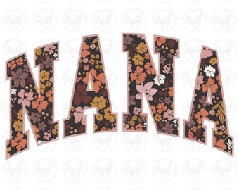 Oma Blumen digitaler Download, Nana Blumen Png, Oma Sublimation, Varsity Nana Png, Oma Boho Blumen Design Digital, Nana Blumen Png