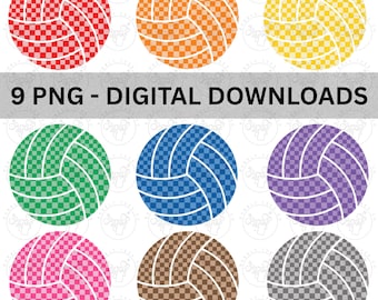 Volleyball Png, Sport Checkered Volleyball Png, Colorful Checkered Png, Preppy Volleyball Png, Game Day Png, Volleyball Sublimation Tees Png
