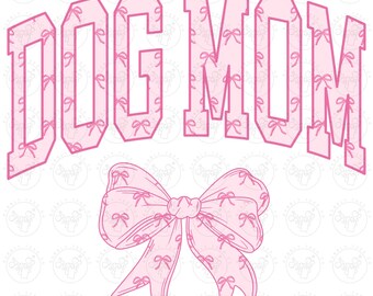 Paquete de imágenes PNG para mamás perrunas, lazos rosas PNG, patrón de lazos rosas para mamás perrunas PNG, coqueta rosa PNG, amante de los perros PNG, dueño de perro PNG, camiseta para dueño de mascota PNG