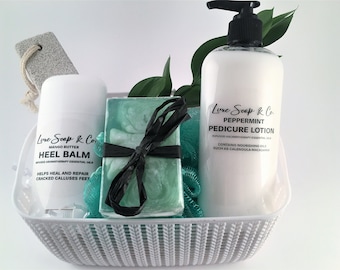 Pedicure Gift Set, Vegan All Natural, Foot Care, Foot Lotion, Foot Balm,