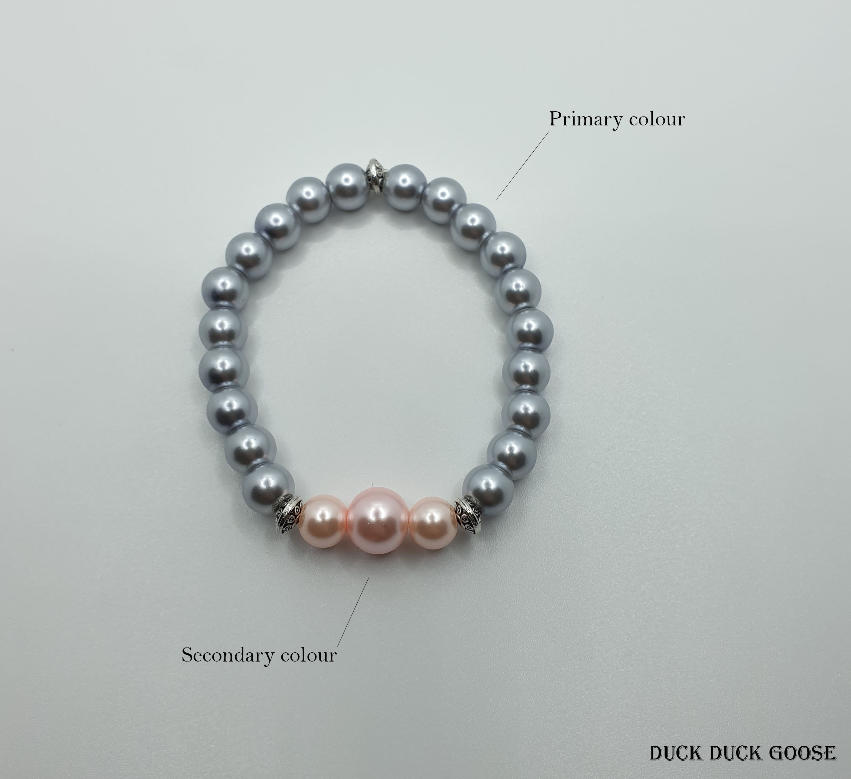 Bracelet Perles Argent Sterling Personnalisable Avec Gravure - Fait Main, Fermoir Homard