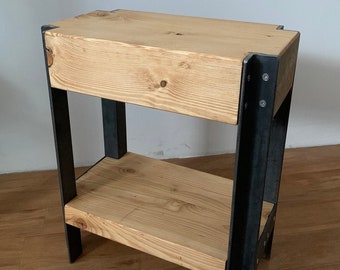 Bedside Table Side Table Steel & Wood Industrial Design