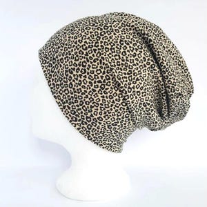 Beanie, Doppel-Beanie, Gr. 54/58, gefüttert, doppellagig, wendbar, Jersey/Jersey, Mädchen, Leo, sandfarben (beige)/schwarz