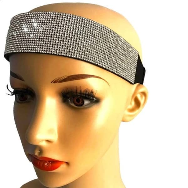 Crystal Headband for women Rhinestone headband Elastic Stretch Wide Headband Wig Biker head band baroque headband Diamond Glitter headband