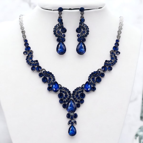 Blue Bridal Jewelry Etsy