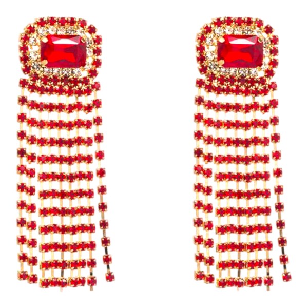 Red Dangle Earrings Etsy