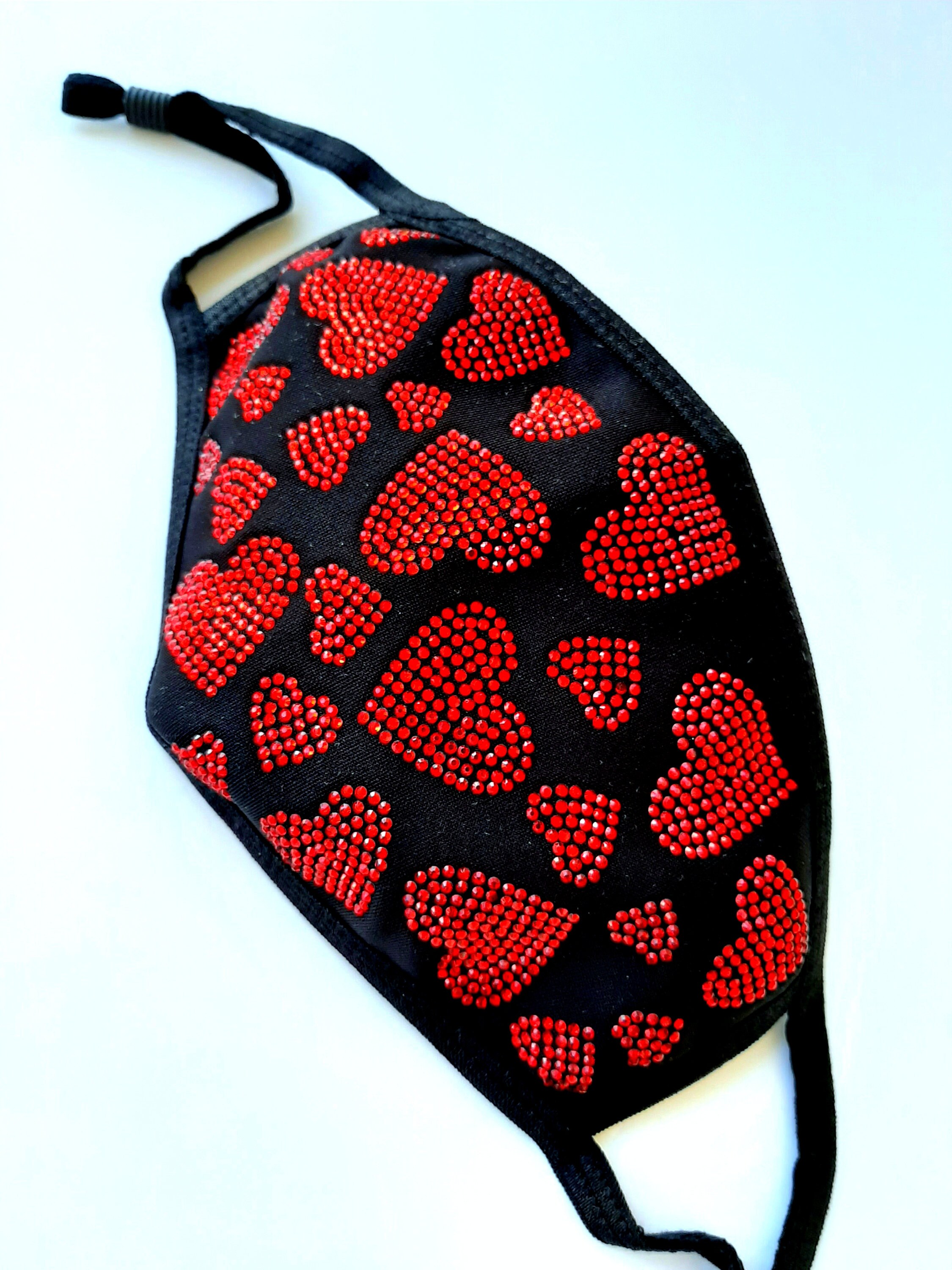 Bling Face Mask Valentines Day Face Mask Rhinestone Face Mask Etsy