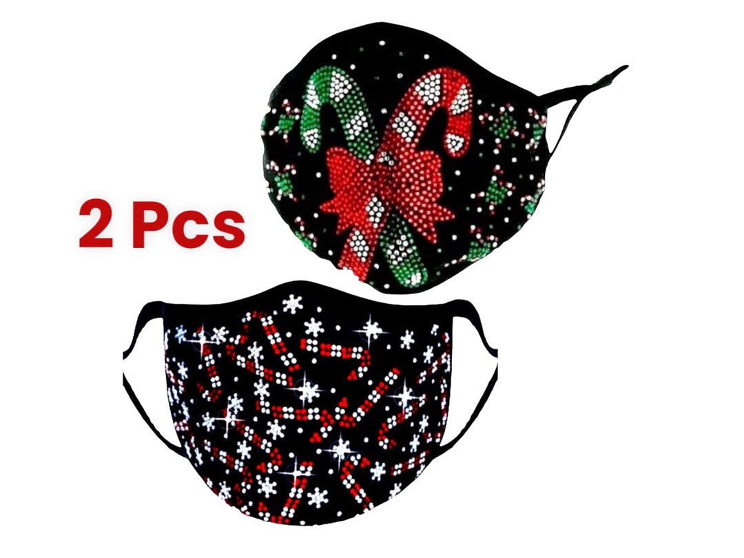 Face Mask Bling Face Mask Holiday Christmas Face Mask Tree Candy Cane