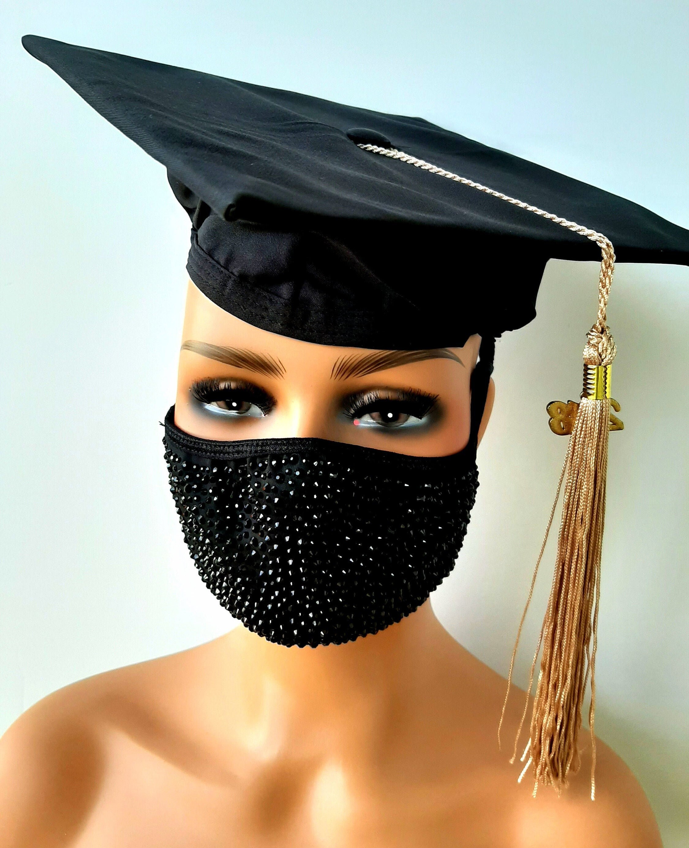 Graduation Masks Bling Face Masks Bedazzled Face mask Etsy