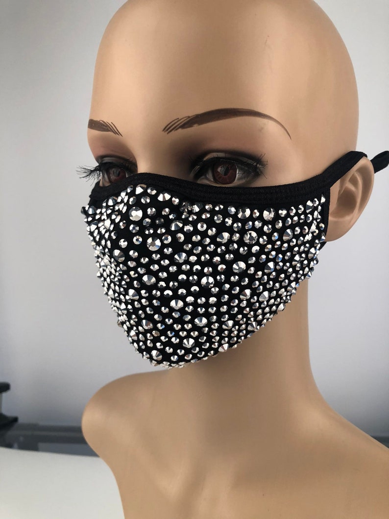 rhinestone face mask