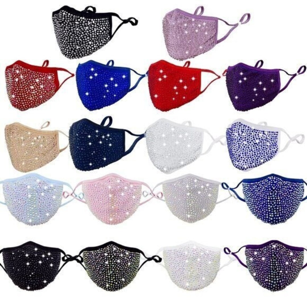 Face Mask Adult Black Friday Deals Luxury Dressy Rhinestone Bling Face Masks Black Face Mask