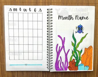 Undated Hand-Drawn Bullet Journal - 12 Month Planner