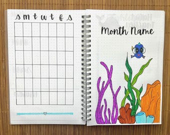 Undated Hand-Drawn Bullet Journal - 12 Month Planner
