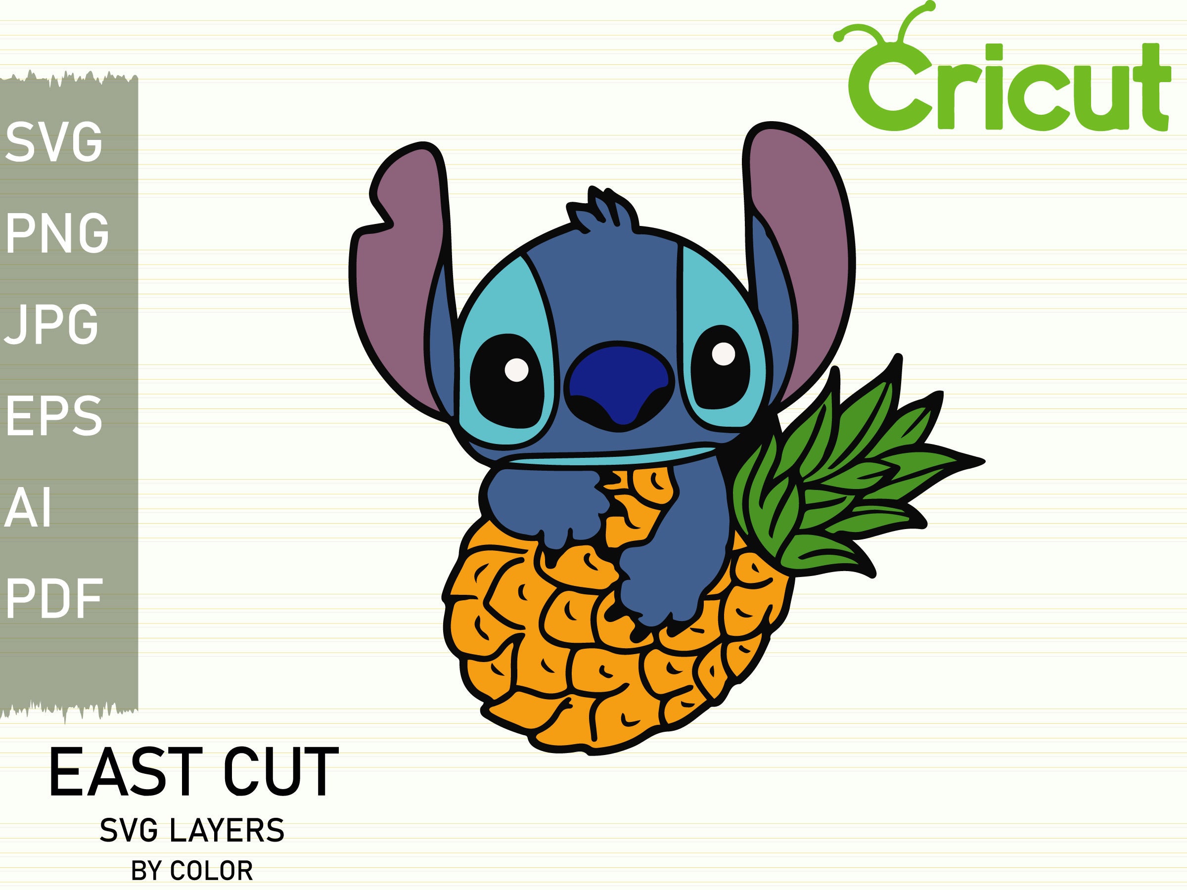 Download Layered Svg Stitch With Pineapple Svg Cricut Silhouette Cut Etsy