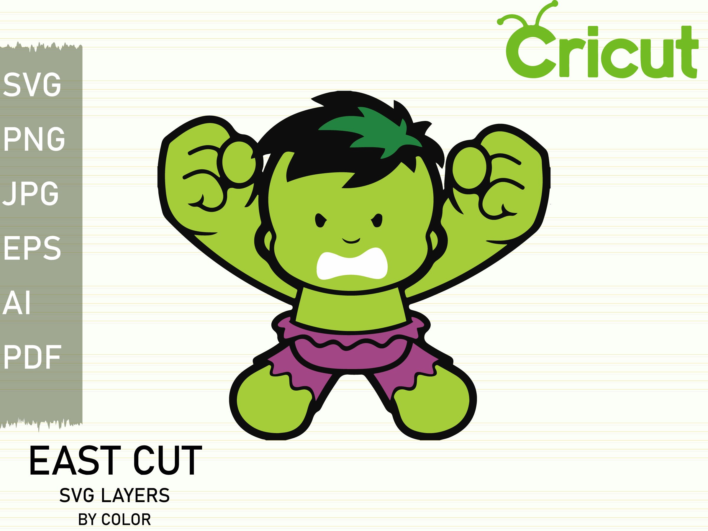 Download Baby Hulk SVG Layered Cut File Easy Cut Cricut Avengers ...