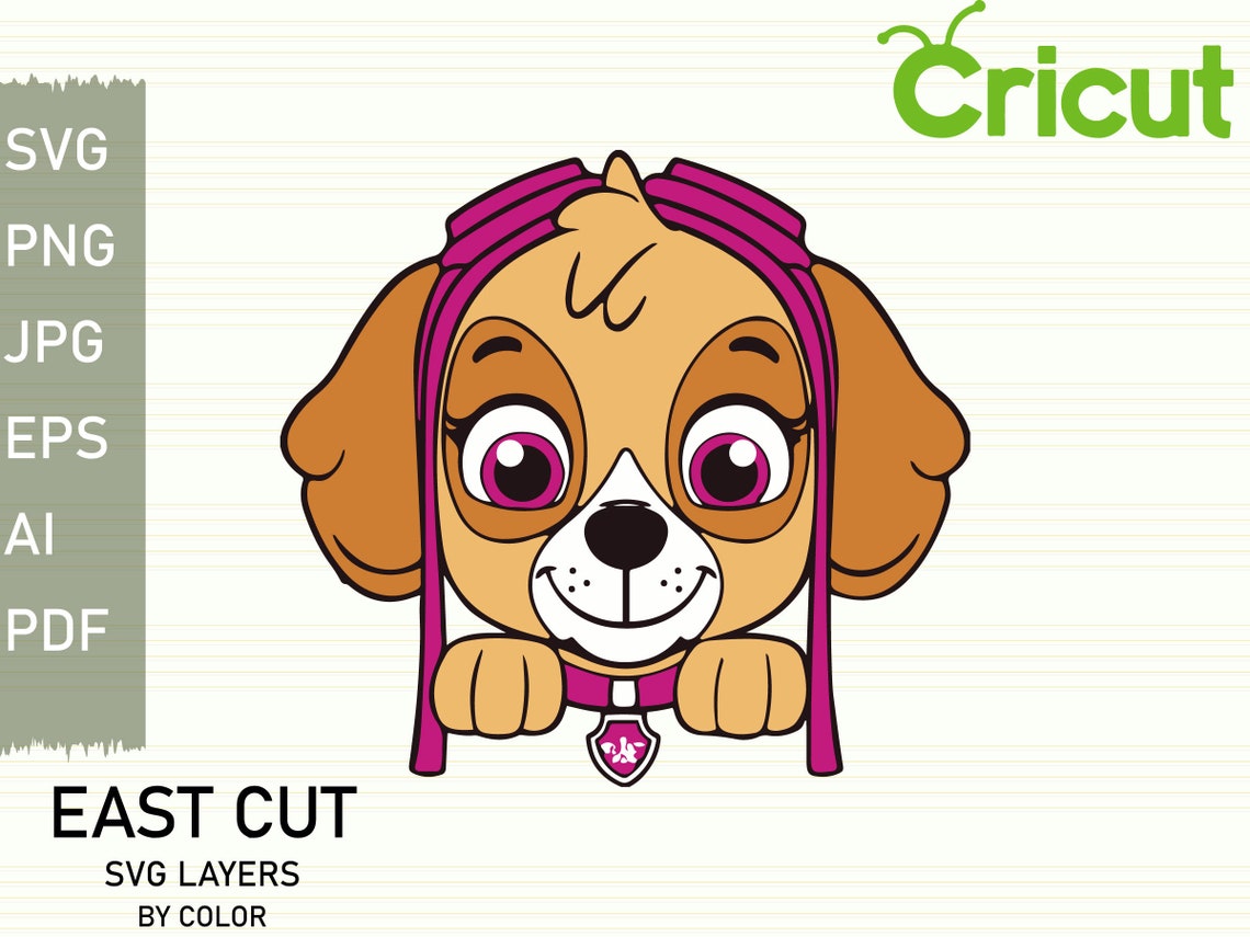 Layered SVG paw patrol skye SVG Cricut Silhouette Cut | Etsy