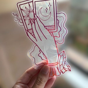 Witchy Sun Catcher: Capture the Sun's Energy & Add Beauty to Your Home | Tarot card, Holographic