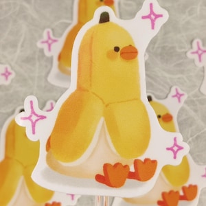 Sticker mignon canard banane