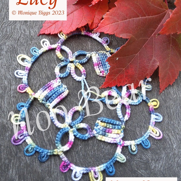 Tatting pattern by Noo Bear. PDF digital download, PDF pattern, "Lucy"