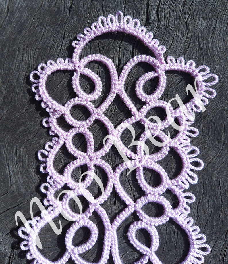 Tatting pattern by Noo Bear. PDF digital download, PDF pattern, Leila Bookmark image 2