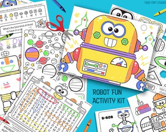 Robotactiviteitenpagina's: robotpuzzels direct downloaden, STEM-leerplezier, robotambachten! Gunsten voor verjaardagsfeestje robot!