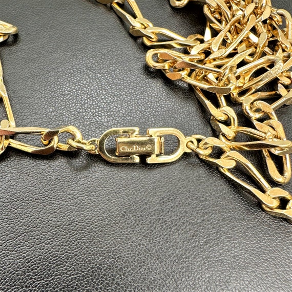 Vintage CHRISTIAN DIOR Gold Plated Long Length Ch… - image 3