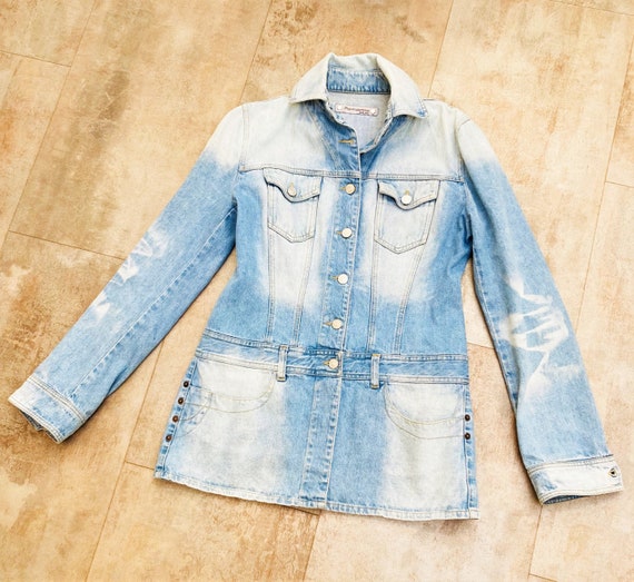 Vintage FORNARINA Italia da donna Giacca di jeans lunga Taglia media Etsy Italia
