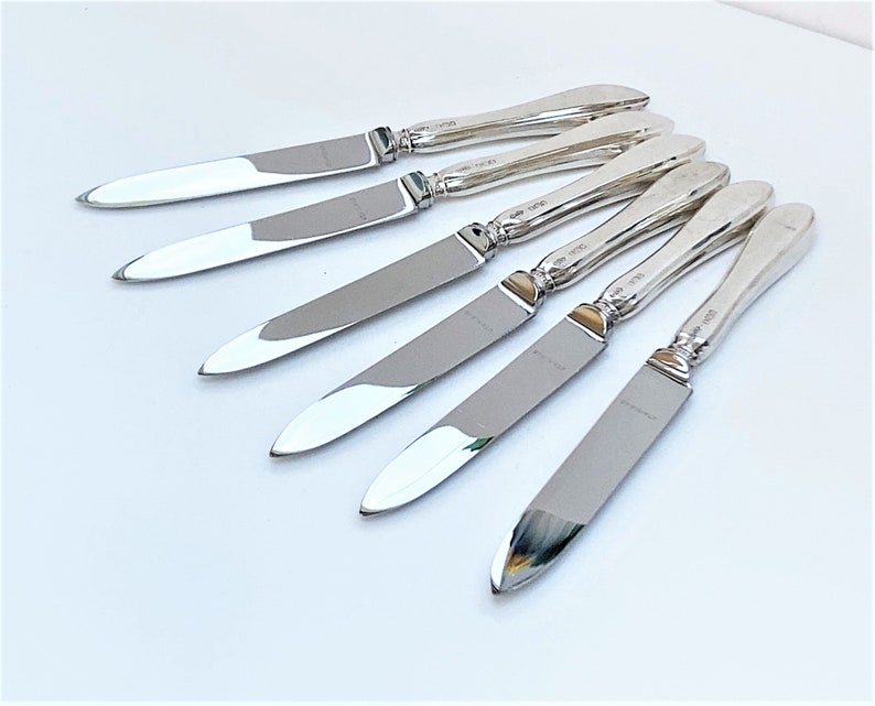 Antique Cased Set of Six Sterling Silver Handled Tea / Fruit - Etsy