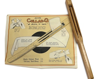 1920s ACME Gentleman's 'Collar-Q' Shirt Collar Tie Groove Tool: Original Box and Instructions