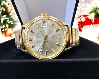 Vintage Benrus Series 3061 Men's Watch: Shock Absorber, Gold Plated, Mechanical Movement, Calendar