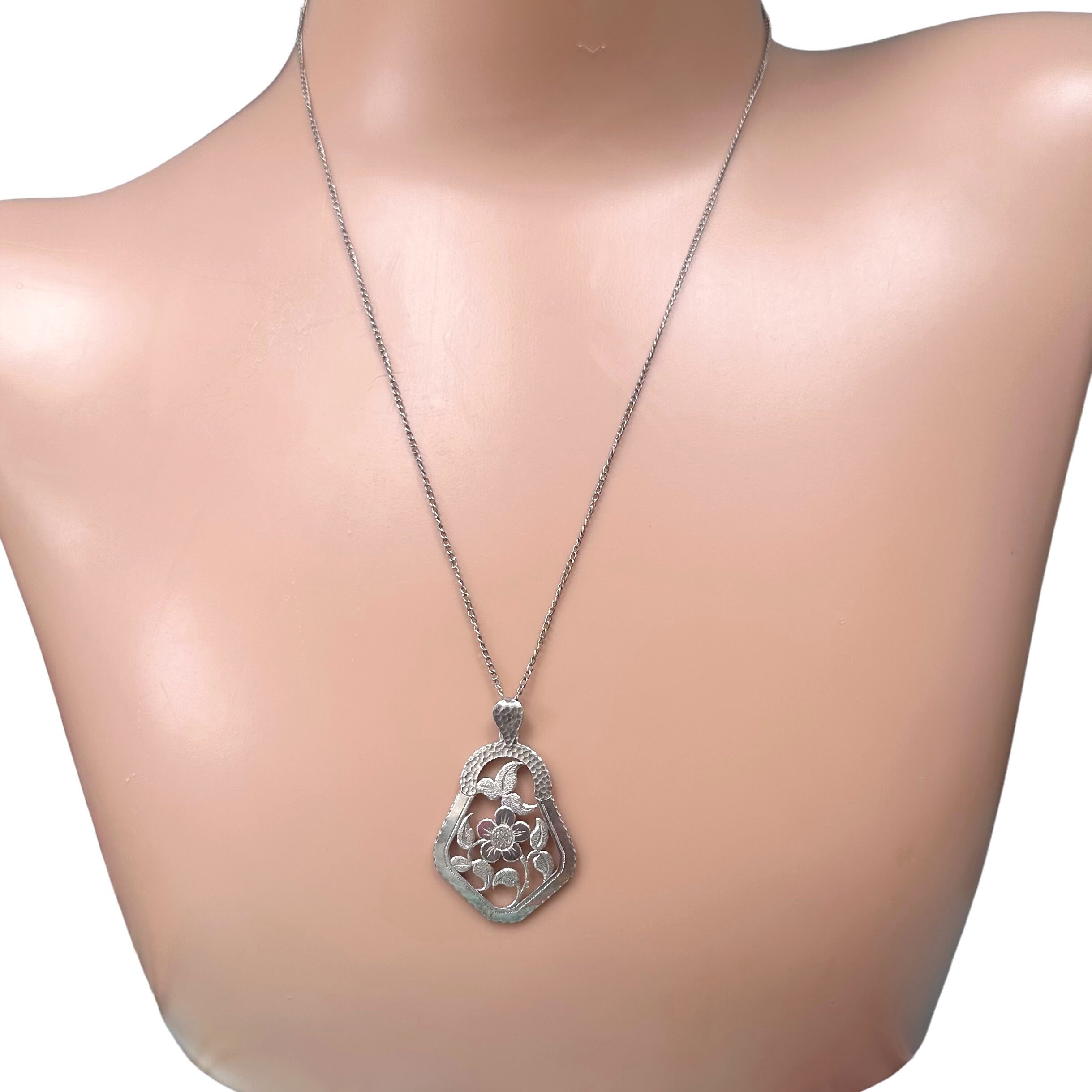 Antique Jugendstil Art Nouveau 900 Silver Pendant - Hand Hammered ...