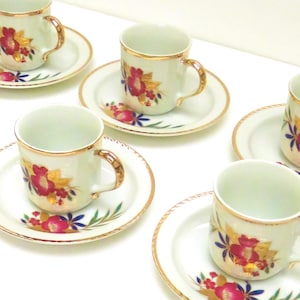 Vintage Twelve Piece Coffee Set - Fine Porcelain - Yamasen - Japan - Six Cups and Six Saucers - Original Box