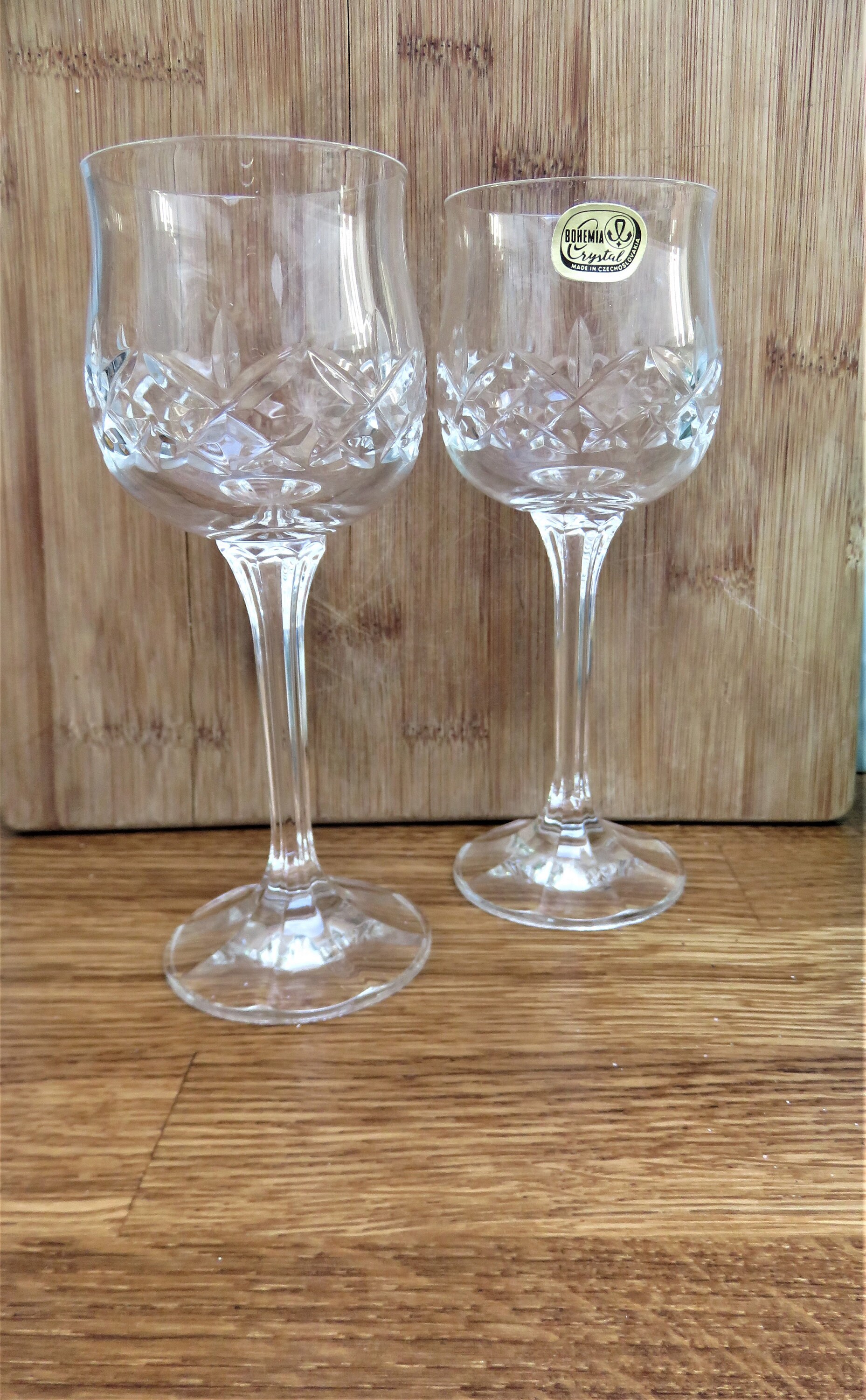 Pair of Vintage Fine Cut Bohemia Crystal Sherry Glasses Etsy