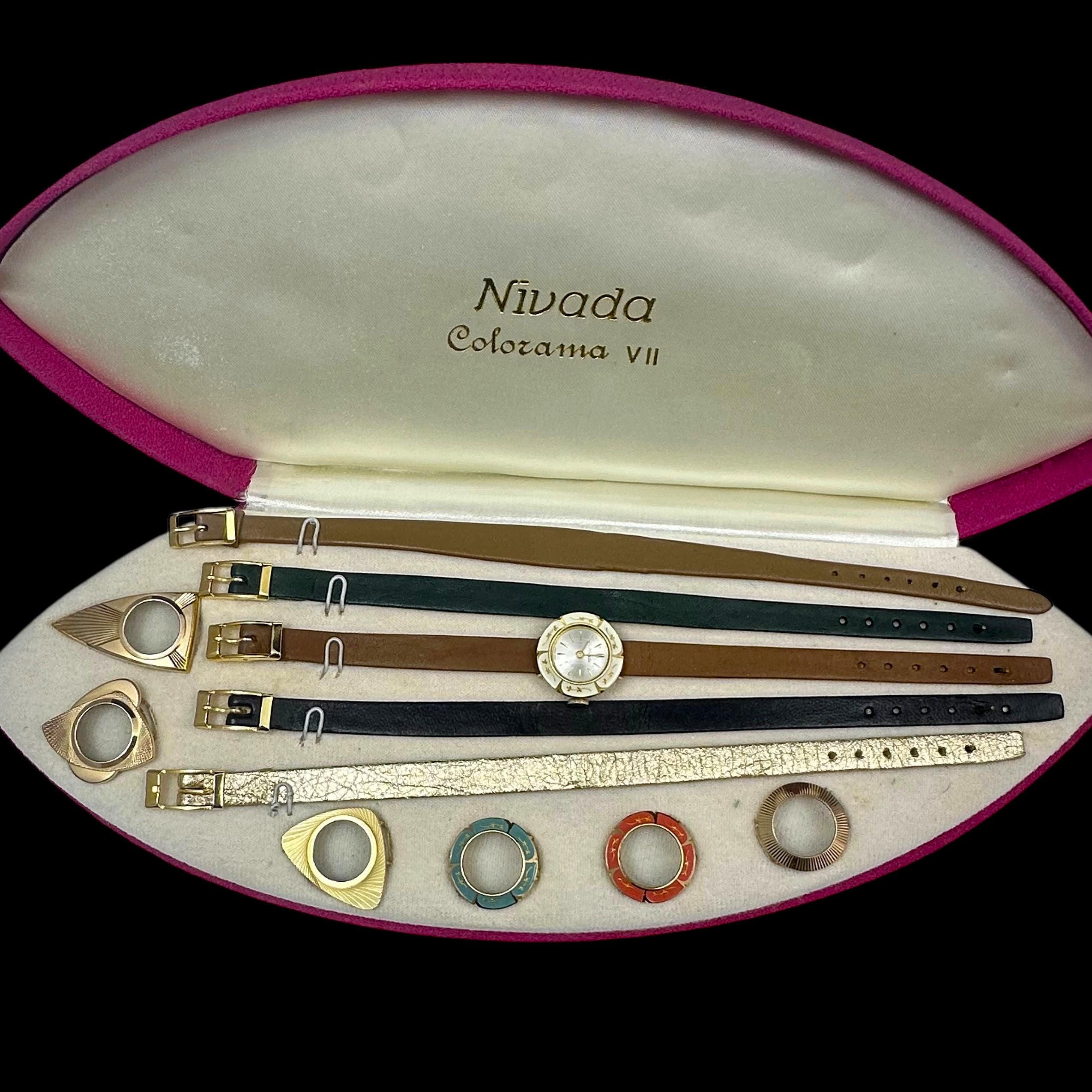 Vintage NIVADA Colorama Ladies Watch: Swiss Made, 7 Bezels, 5