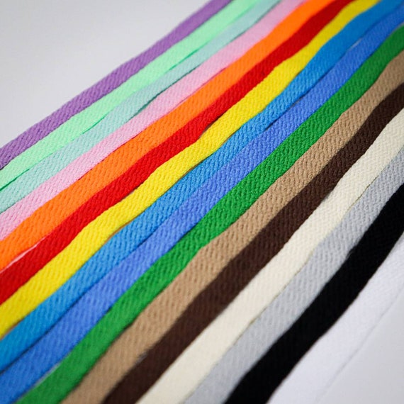 Cordones planos de 8 mm / 17 colores para zapatos - Etsy España