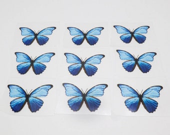 Blue Butterfly Iron-On Patches / Heat Transfer Stickers / Iron On / for Custom Sneakers / T-Shirts / Hoodies / Air Force 1