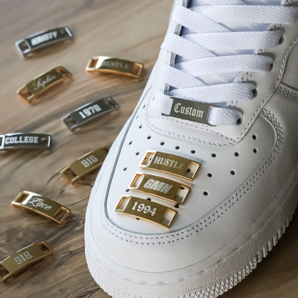 Custom Engraved Lace Locks 18K GOLD / Nike Air Force 1